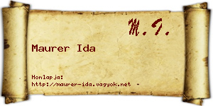 Maurer Ida névjegykártya