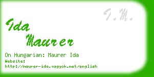 ida maurer business card